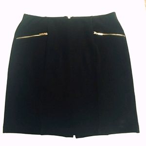 ALFANI BLACK SKIRT WITH GOLD ZIPPER NWOT SIZE 14W